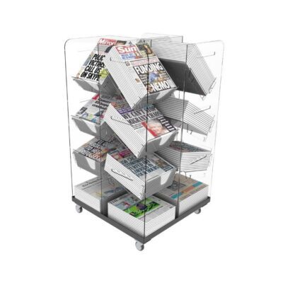 Bartuf B001007 Compact Cube Newspaper Display Stand