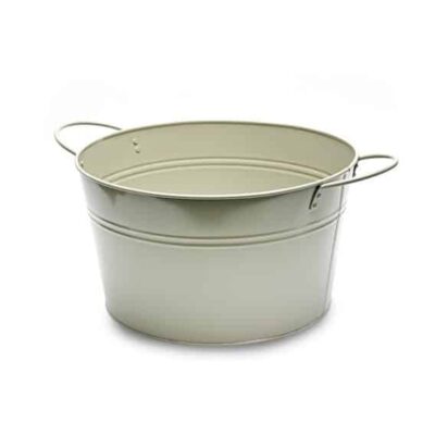 MT022 Large Round Metal Tub - French Grey