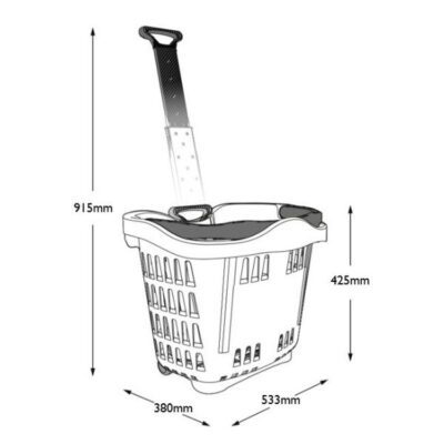 Genslide Wheeled Shopping Basket - Dimensions