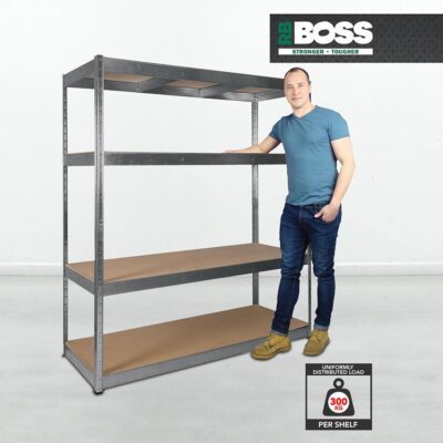 13510 RB Boss Shelving Unit 4 x MDF Shelves H1800 x W1600 x D600mm - Galvanised Finish