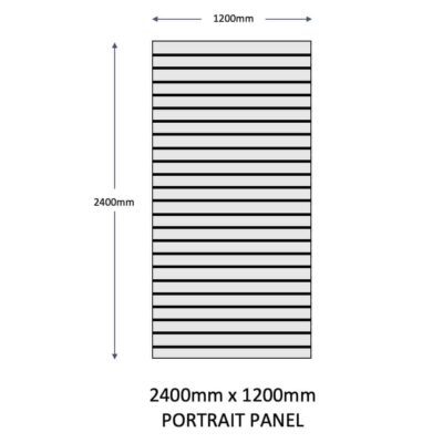 Slatwall Panel Size - 2400x1200mm Portrait Panel