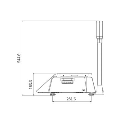 CAS CN1 Network Printing Scale - Dimensions Side