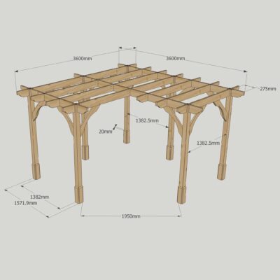 Corner Premium Pergola - 3600 x 3600mm