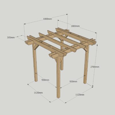 Double Garden Pergola - 1800 x 1800mm - 4 Post