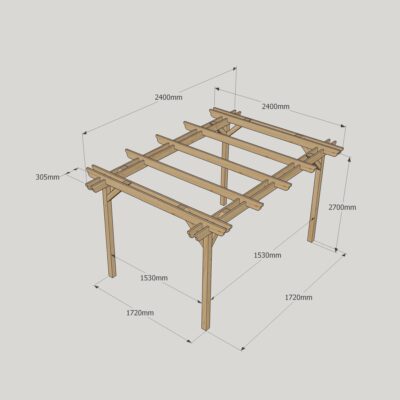 Double Garden Pergola - 2400mm x 2400mm - 4 Post