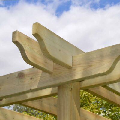 Double Garden Pergola - Light Green - Rafter Detail