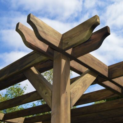 Double Premium Pergola - Rustic Brown - Detail - Rafters