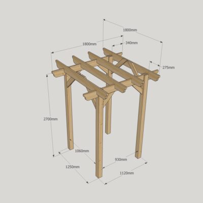 Garden Pergola - 1800mm x 1800mm - 4 Post