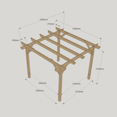 Garden Pergola - 2400mm x 2400mm - 4 Post