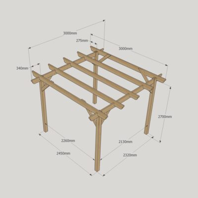 Garden Pergola - 3000mm x 3000mm - 4 Post