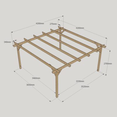 Garden Pergola - 4200mm x 4200mm - 4 Post