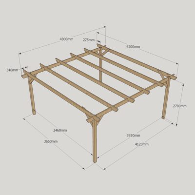 Garden Pergola - 4200mm x 4800mm - 4 Post