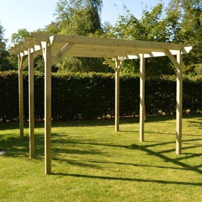 Garden Pergola 6 Post - Light Green - Front Left