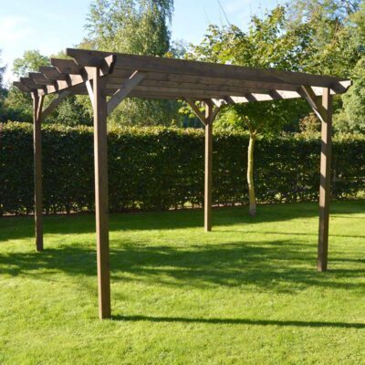 Garden Pergola - Rustic Brown - Front Left