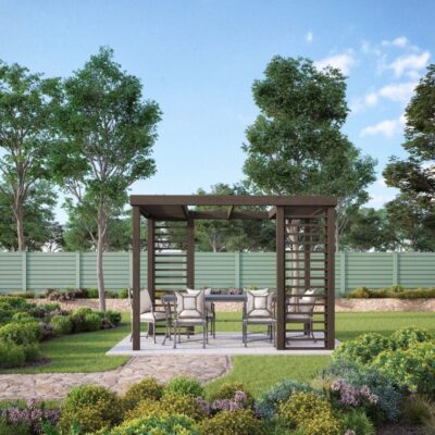 Panel Pergola - Rustic Brown - Front Left