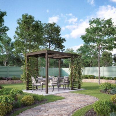 Panel Pergola - Rustic Brown - Front Left