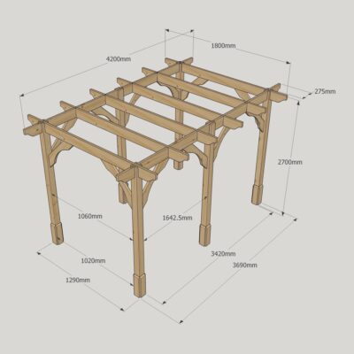 Premium Pergola - 1800mm x 4200mm - 6 Post