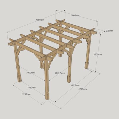 Premium Pergola - 1800mm x 4800mm - 6 Post