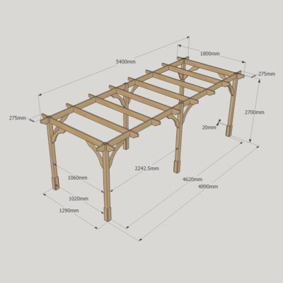 Premium Pergola - 1800mm x 5400mm - 6 Post