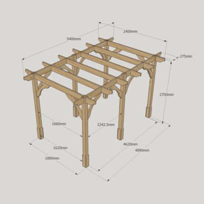 Premium Pergola - 2400mm x 5400mm - 6 Post