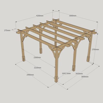 Premium Pergola - 3000mm x 4200mm - 6 Post