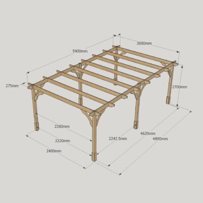 Premium Pergola - 3000mm x 5400mm - 6 Post