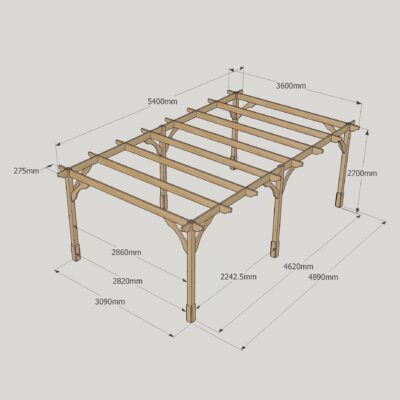 Premium Pergola - 3600mmm x 5400mm - 6 Post