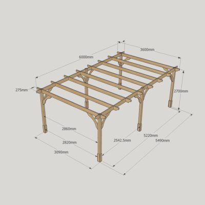 Premium Pergola - 3600mmm x 6000mm - 6 Post