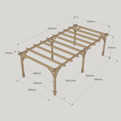 Premium Pergola - 3600mmm x 6600mm - 6 Post