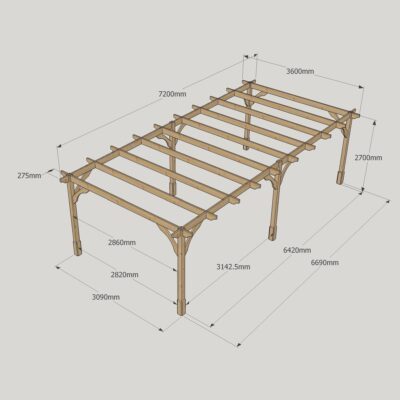 Premium Pergola - 3600mmm x 7200mm - 6 Post