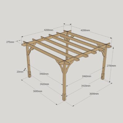 Premium Pergola - 4200mm x 4200mm - 4 Post