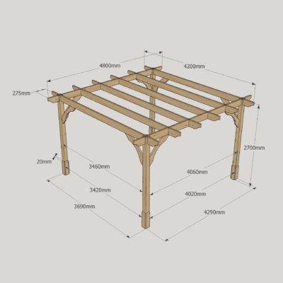 Premium Pergola - 4200mm x 4800mm - 4 Post