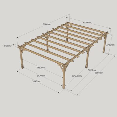 Premium Pergola - 4200mm x 6600mm - 6 Post