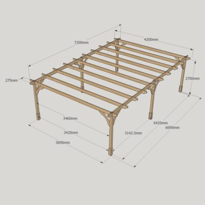 Premium Pergola - 4200mm x 7200mm - 6 Post