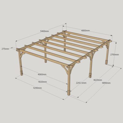 Premium Pergola - 4800mm x 5400mm - 6 Post