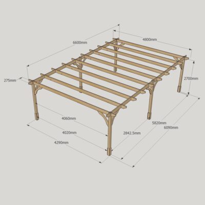 Premium Pergola - 4800mm x 6600mm - 6 Post