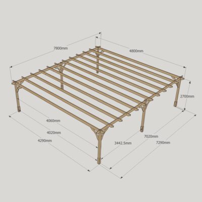 Premium Pergola - 4800mm x 7800mm - 6 Post