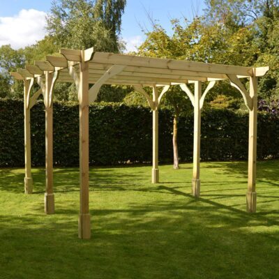 Premium Pergola - Light Green - 6 Post - Front Left 01