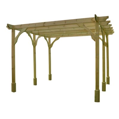 Premium Pergola - Light Green - 6 Post - Front Right - White Background