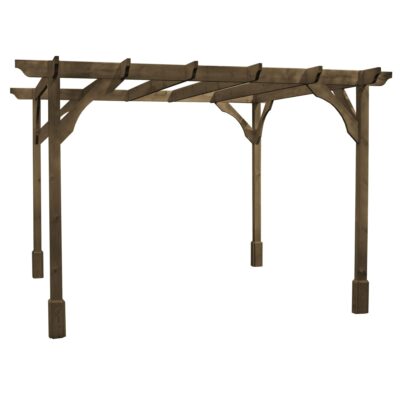 Premium Pergola - Rustic Brown - Front Left - White Background