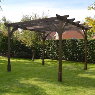 Premium Pergola - Rustic Brown - Front Right