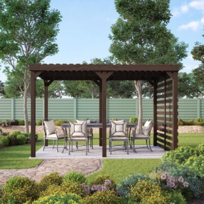 Shade Pergola - Rustic Brown - Front