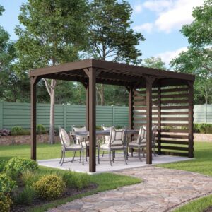 Shade Pergola - Rustic Brown - Front Left