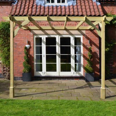 Wall Mount Premium Pergola - 2 Post - Light Green - Front