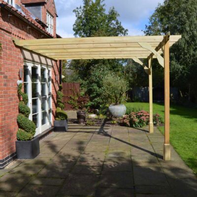 Wall Mount Premium Pergola - 2 Post - Light Green - Left