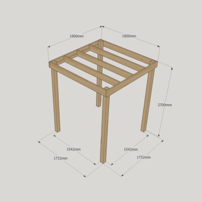 Box Pergola - 1800mm x 1800mm - 4 Post