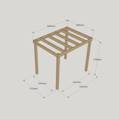 Box Pergola - 1800mm x 3600mm - 4 Post