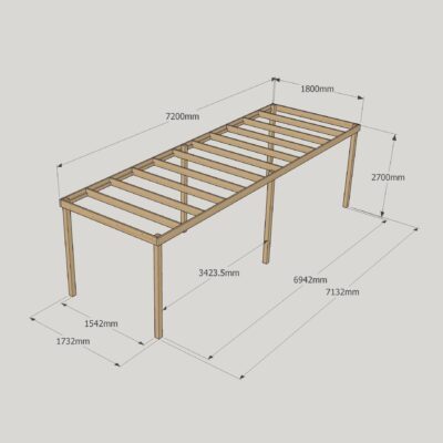 Box Pergola - 1800mm x 7200mm - 6 Post