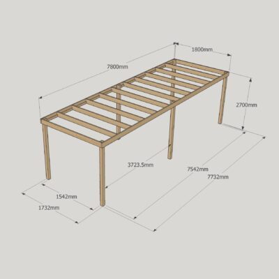 Box Pergola - 1800mm x 7800mm - 6 Post