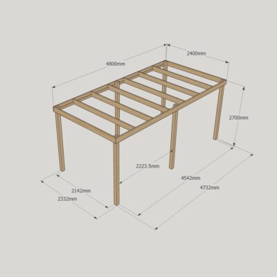 Box Pergola - 2400mm x 4800mm - 6 Post